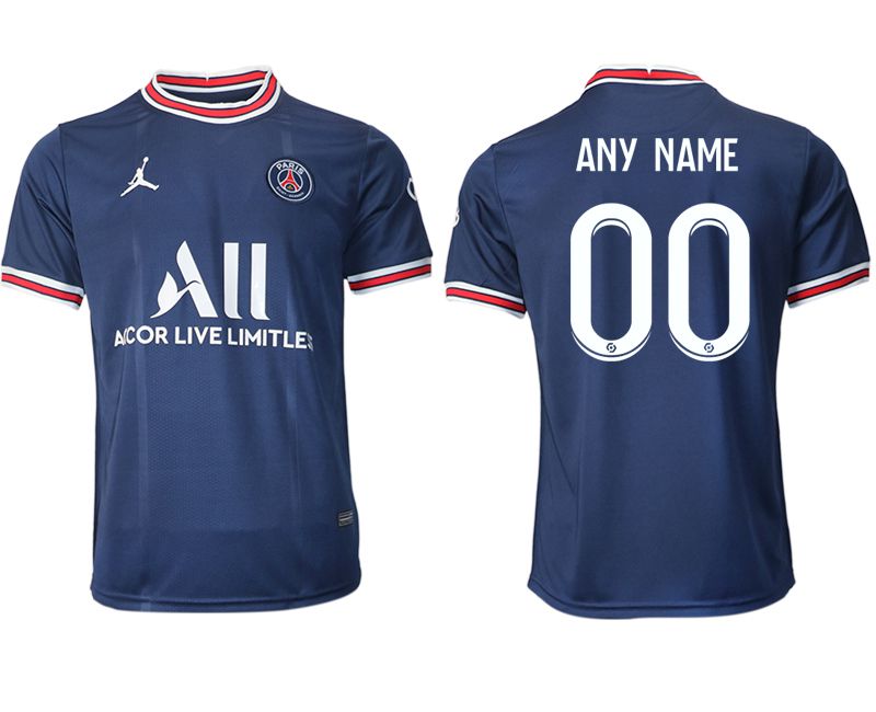 Men 2021-2022 Club Paris St German home aaa version blue customized Soccer Jersey->customized soccer jersey->Custom Jersey
